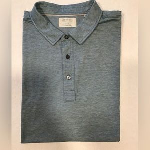 Linksoul John Ashworth & Co M XXL SS Tempus Fugit Polo Teal Green/Grey Stripe